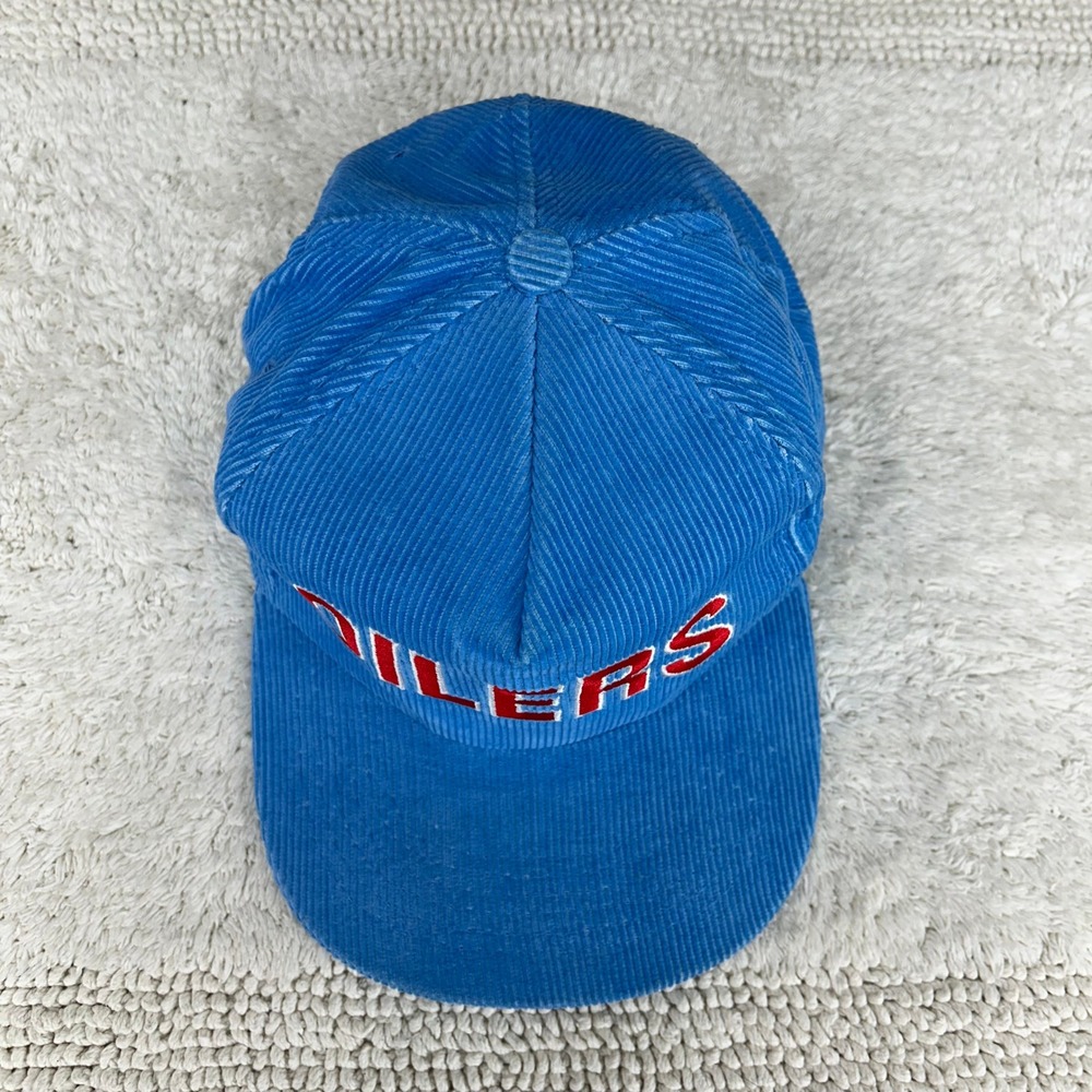 90s Vintage Houston Oilers Corduroy Snapback Hat OSFA Embroidered Starline NFL - Picture 2 of 7